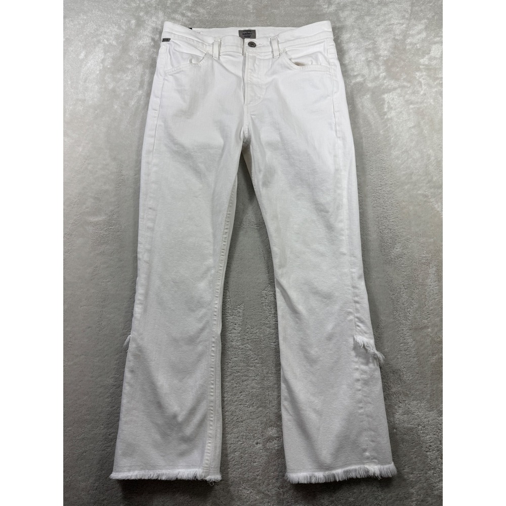 Citizens of Humanity Womens Drew Fray White Flare Jeans 28 Meas: 29x26